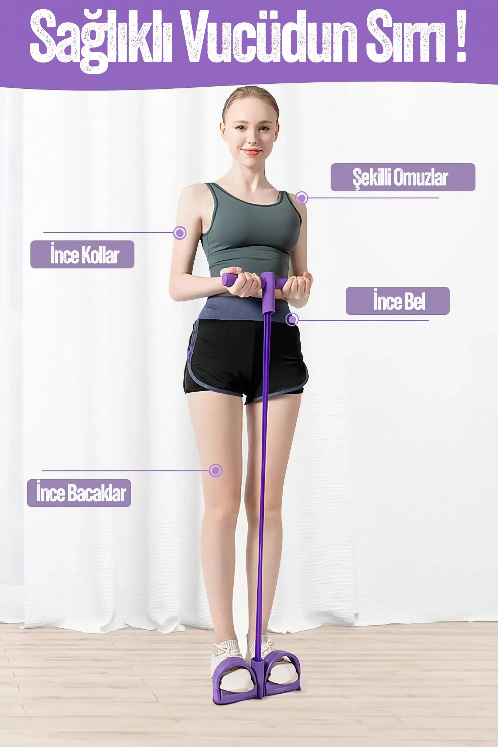 Home 4 lastik body trimmer karin kol jimnastik egzersiz mekik cekme evde spor kondisyon kurek aleti mor 138188